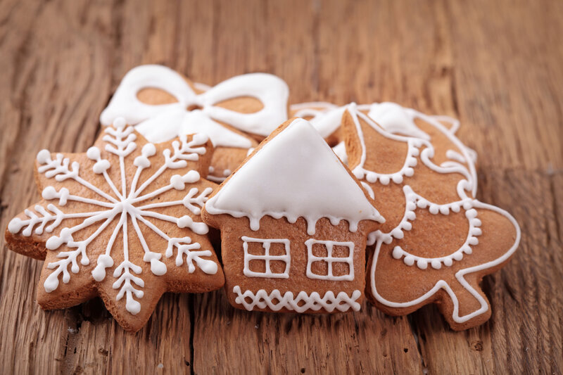 Decorated Gingerbread Cookies — Brown, Festive, Winter