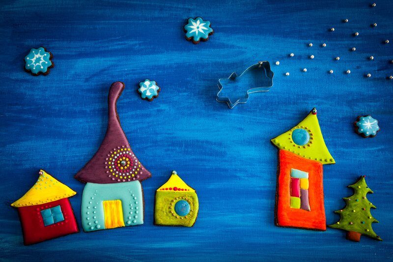 Decorated Gingerbread Houses
