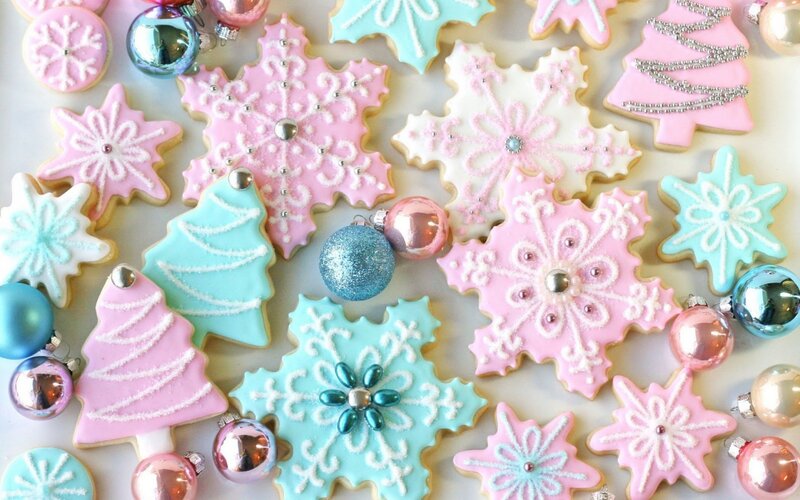 Decorated Holiday Cookies — Pink, Festive
