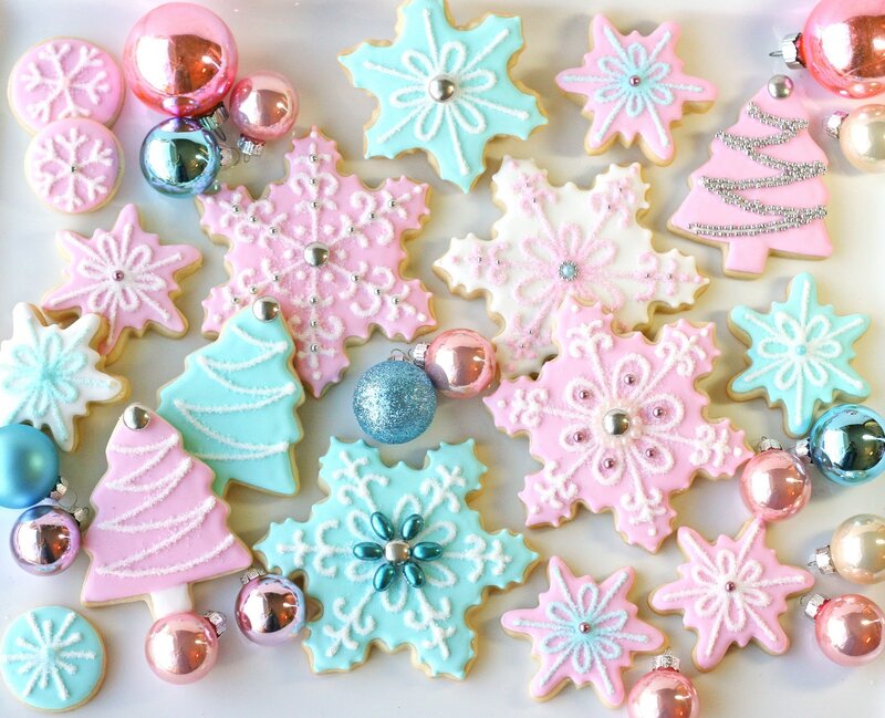 Decorated Holiday Cookies — Pink