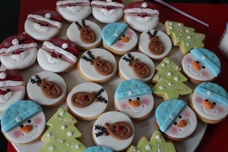 Decorated Holiday Cookies — White, Festive