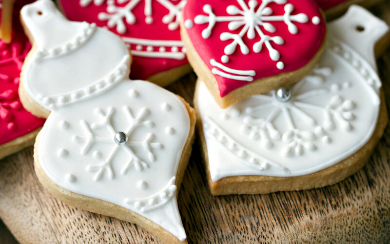 Decorated Holiday Cookies — White, Festive, Winter