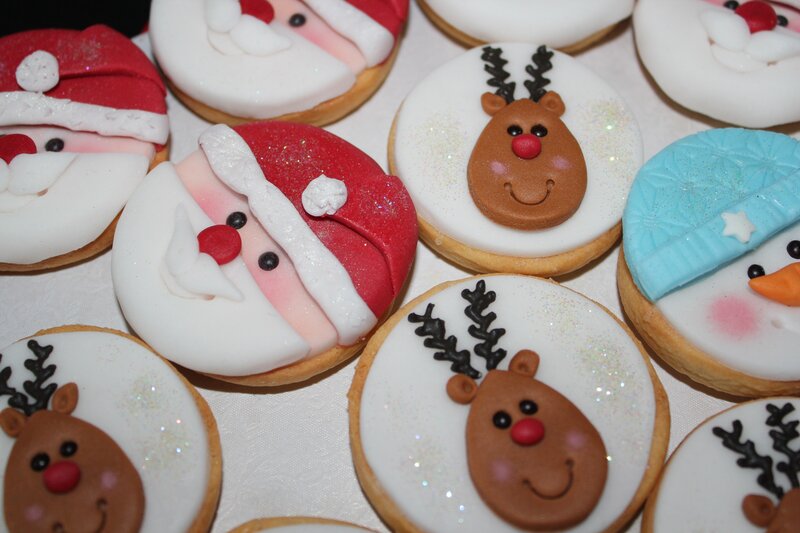 Decorated Holiday Cookies — White