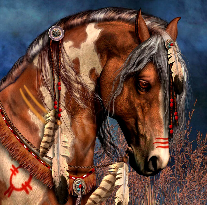 Decorated Horse Head — Brown