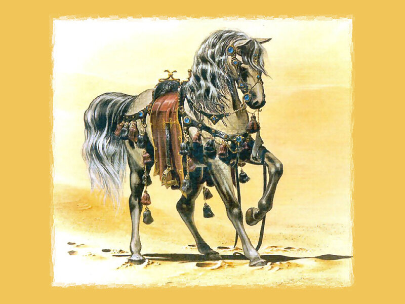 Decorated Horse in Desert
