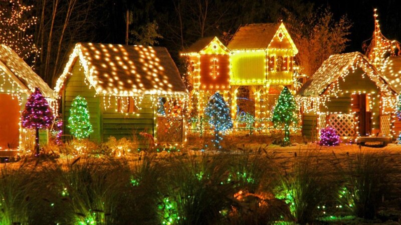 Decorated Houses at Night