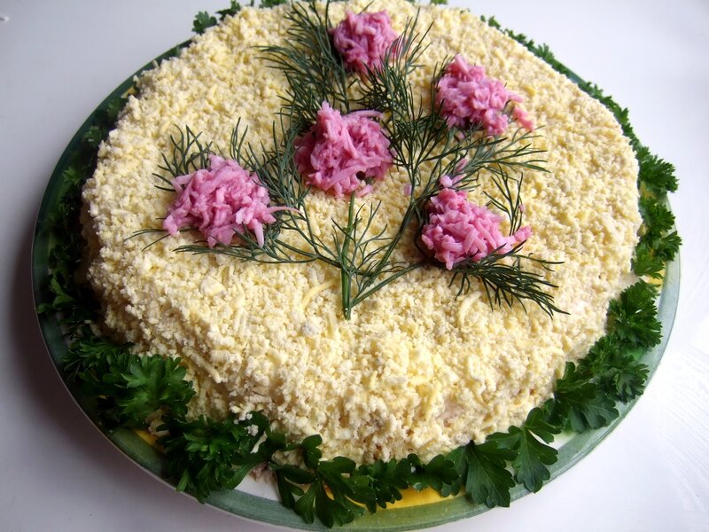 decorated layered salad