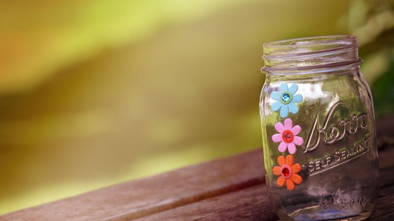 Decorated Mason Jar — Green