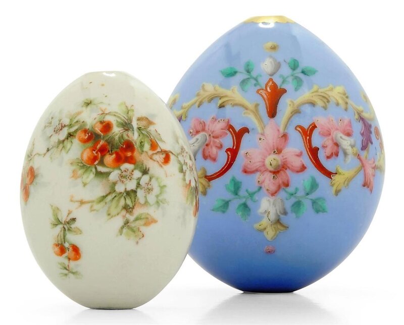 Decorated Porcelain Eggs — Blue