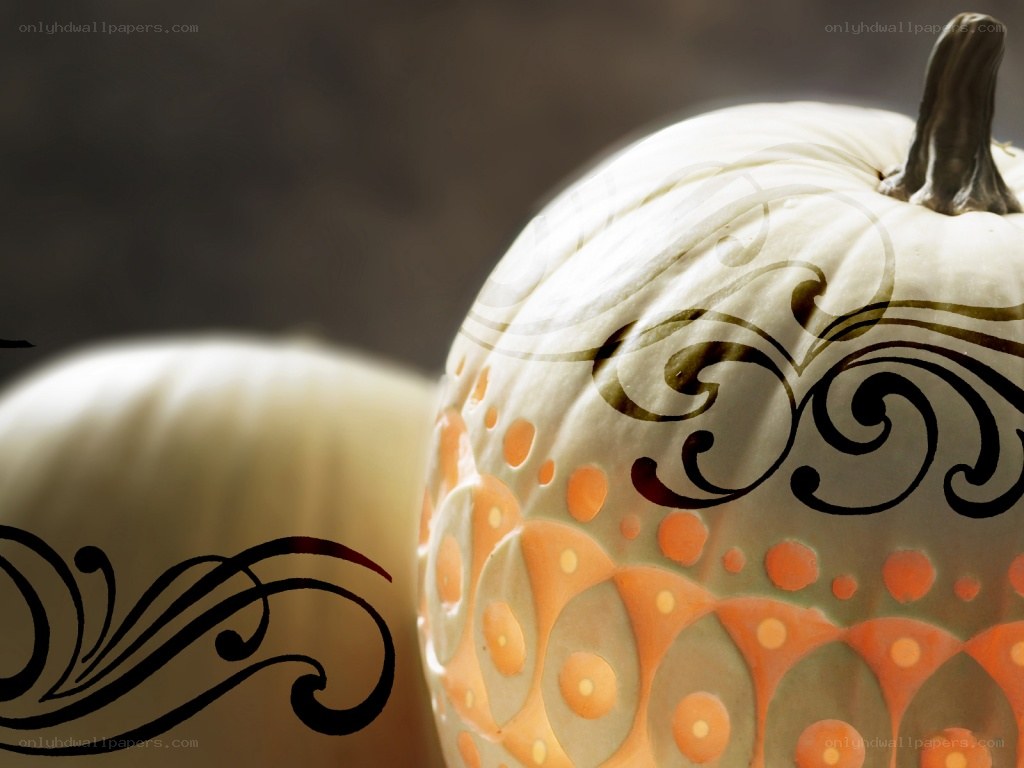 decorated pumpkins with swirls