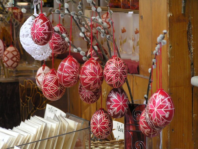 Decorated Red Eggs — Festive, Spring, Photograph