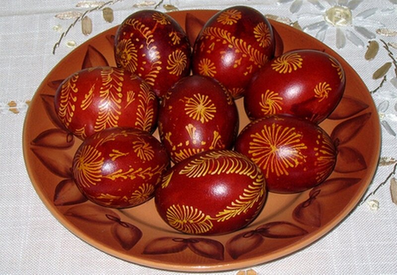 Decorated Red Eggs