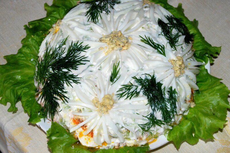 decorated salad with dill