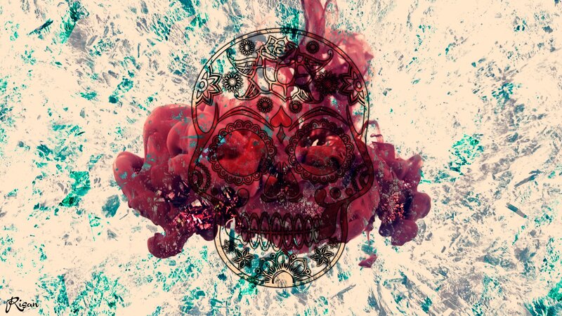 Decorated Skull in Ink