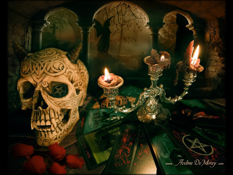 Decorated Skull with Candles