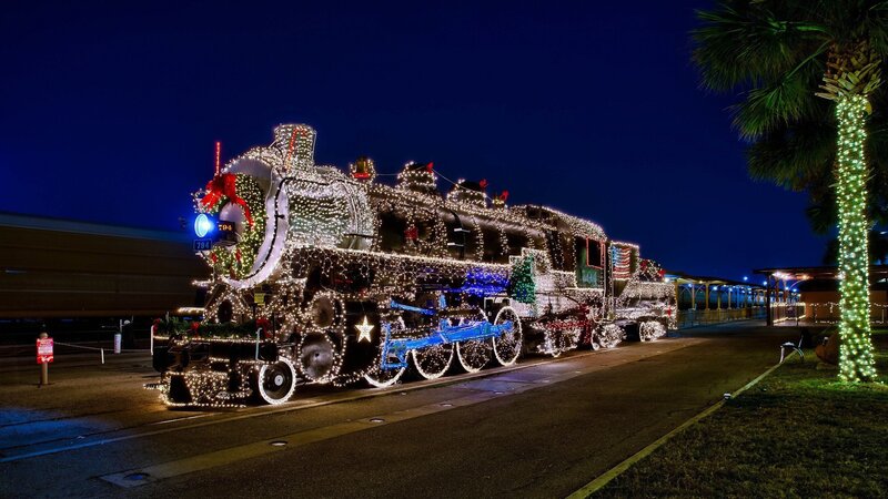 Decorated Steam Train — White