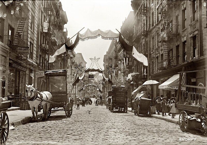 Decorated street in New York City