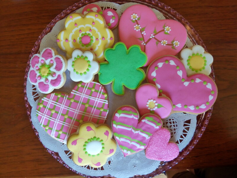 Decorated Sugar Cookies — Pink, Festive, Photograph, Hearts