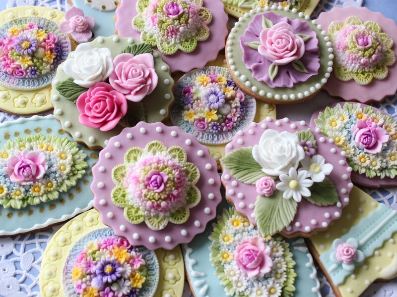 Decorated Sugar Cookies — Pink, Festive
