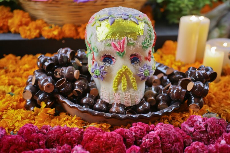 Decorated Sugar Skull — Orange