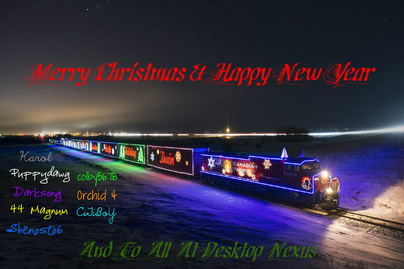 Decorated Train at Night — Blue