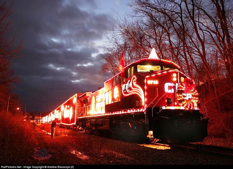 Decorated Train at Night