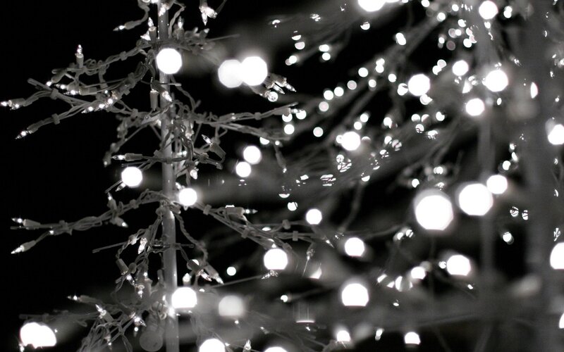 Decorated Tree with Lights — White