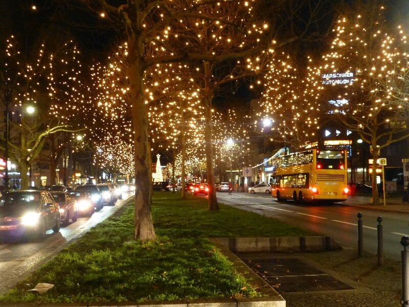 Decorated Trees on Street — Yellow