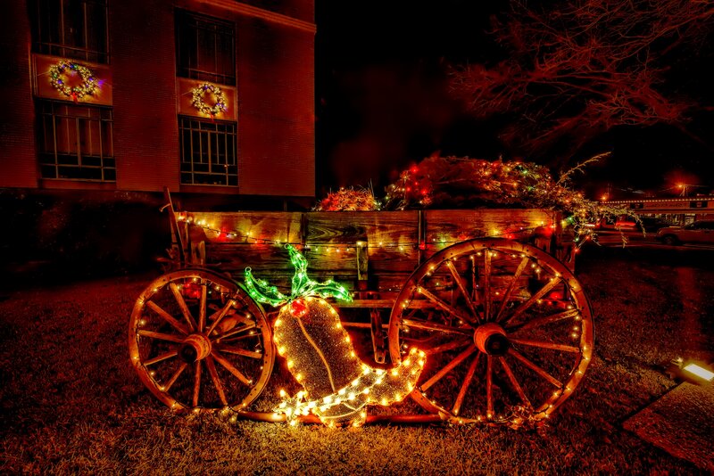 Decorated Wagon at Night