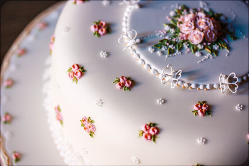 Decorated Wedding Cake — White