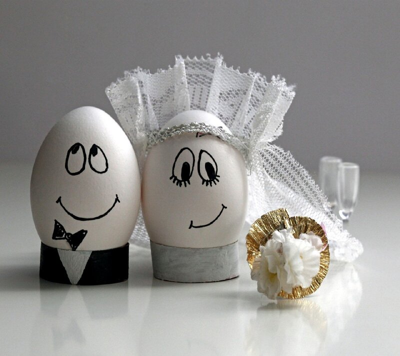 Decorated Wedding Eggs — White, Festive