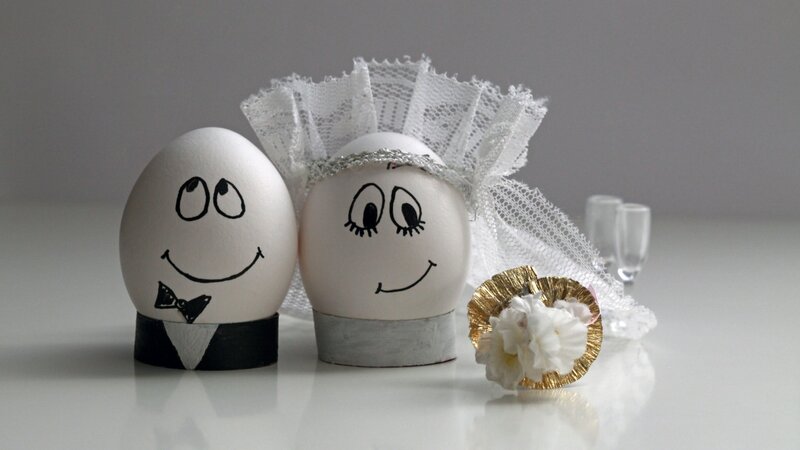 Decorated Wedding Eggs — White