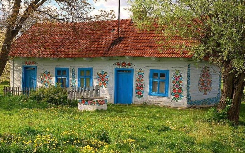 Decorated Wooden House — White