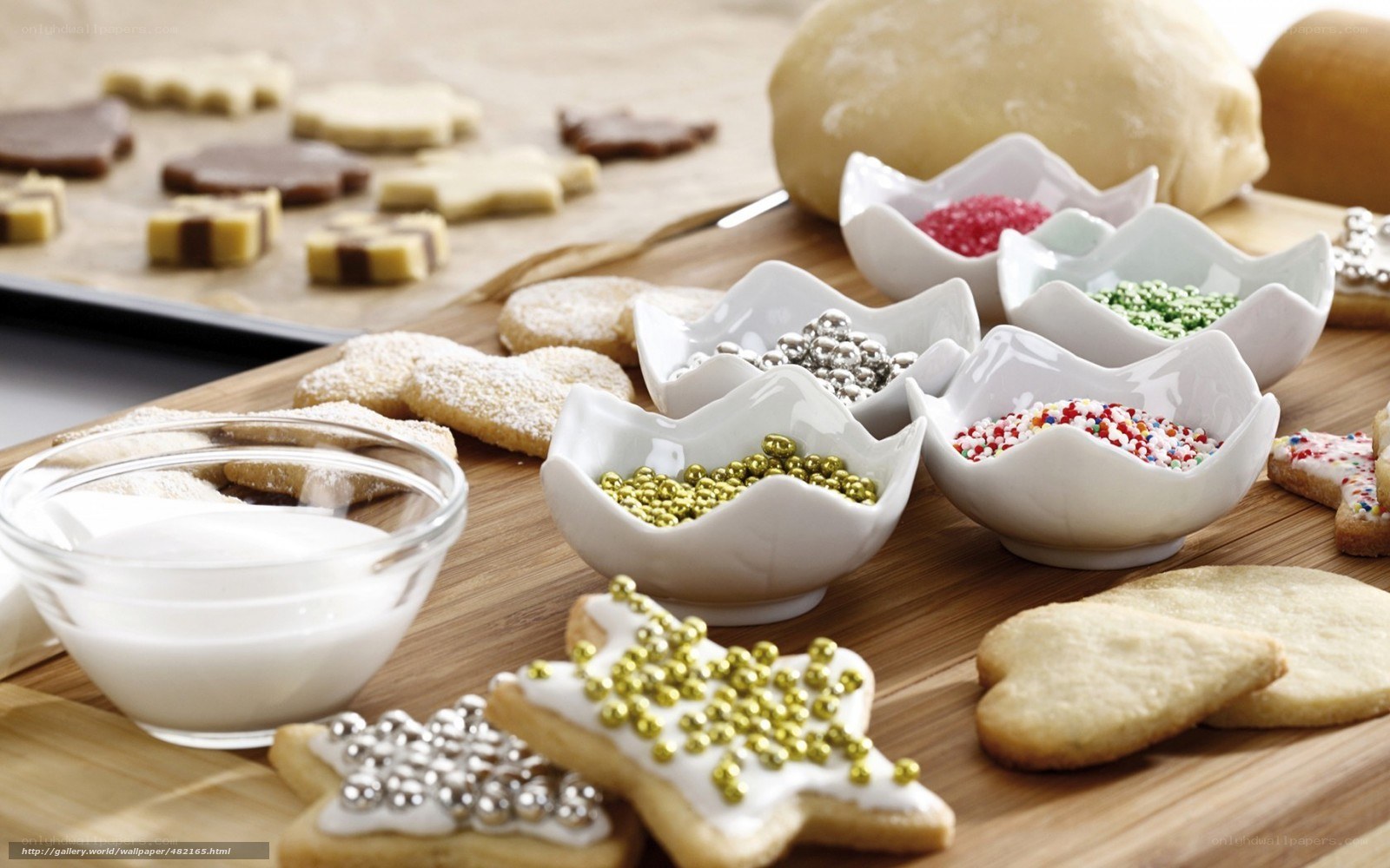 Decorating cookies with sprinkles