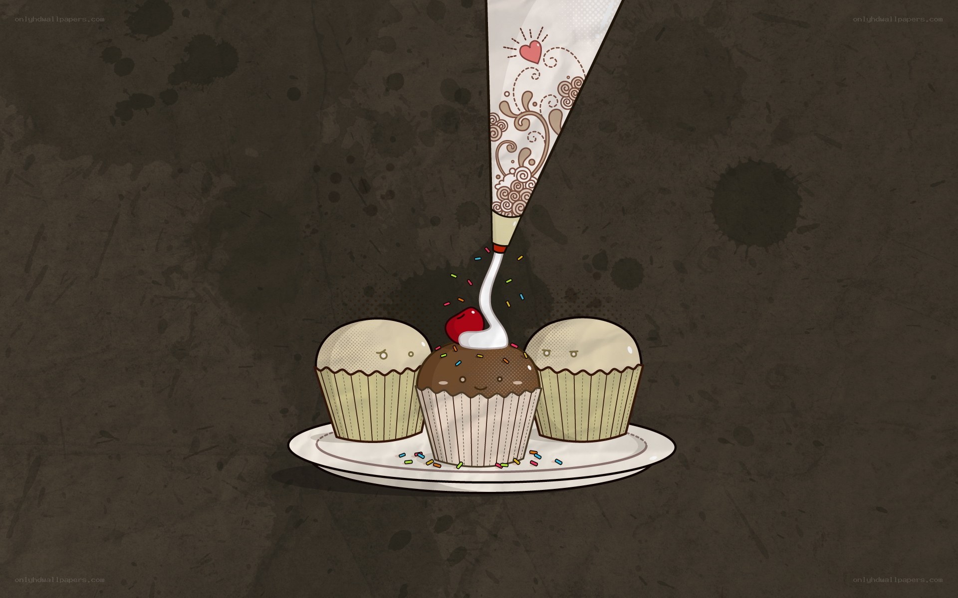 Decorating cupcakes with icing