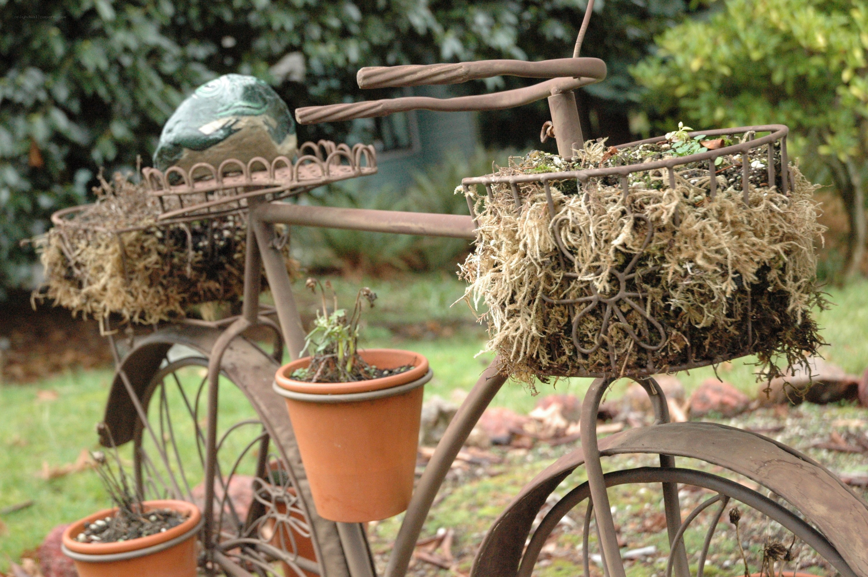Decorative bicycle garden art