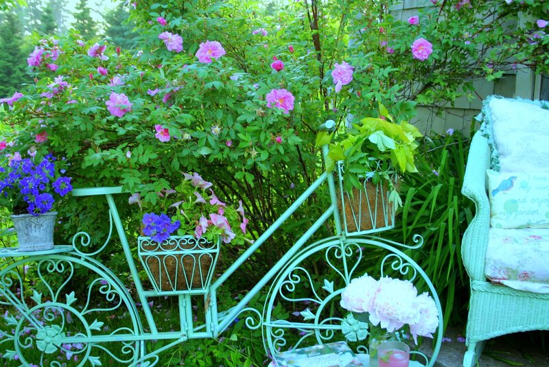 Decorative Bicycle Planter — Green
