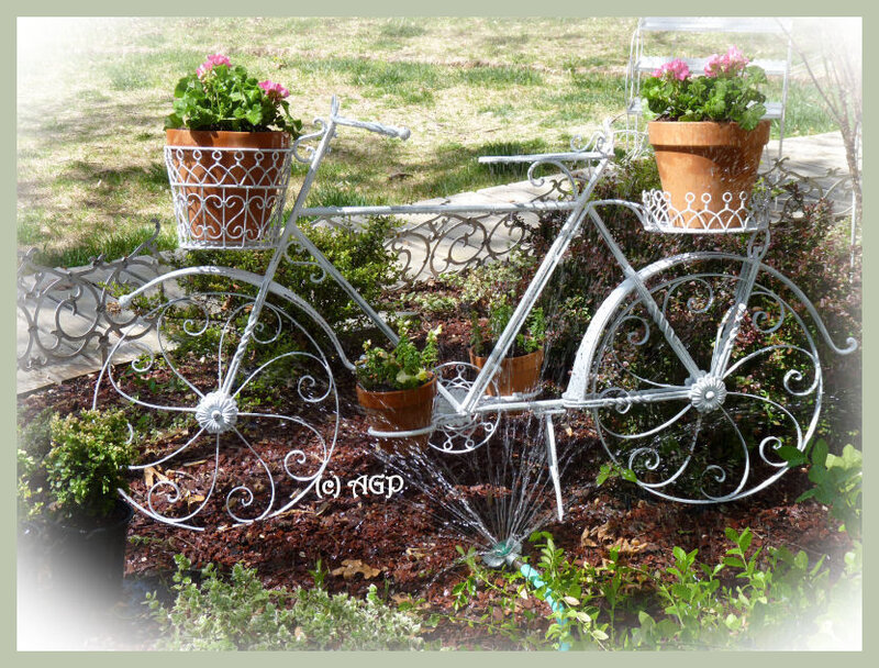 Decorative Bicycle Planter — White
