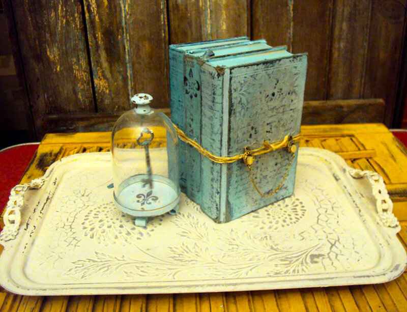 Decorative Books on Tray