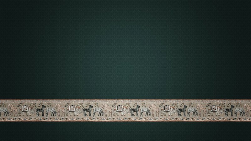 Decorative Border with Animals — Green, Calm, Illustration