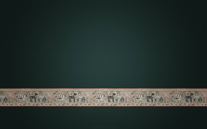 Decorative Border with Animals — Green