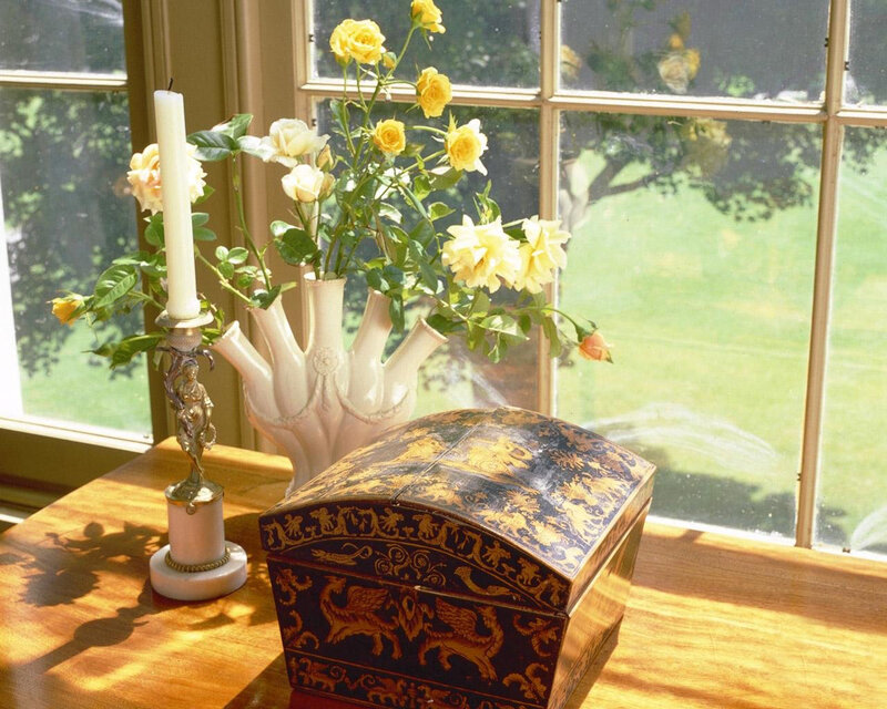 Decorative Box on Table — Brown