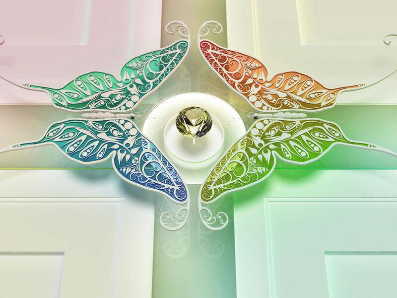 decorative butterfly art installation
