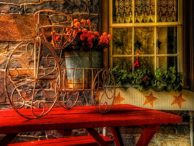 Decorative Cart with Flowers