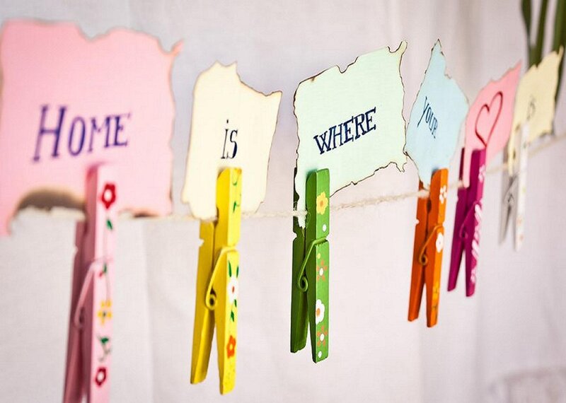 Decorative Clothespins on String