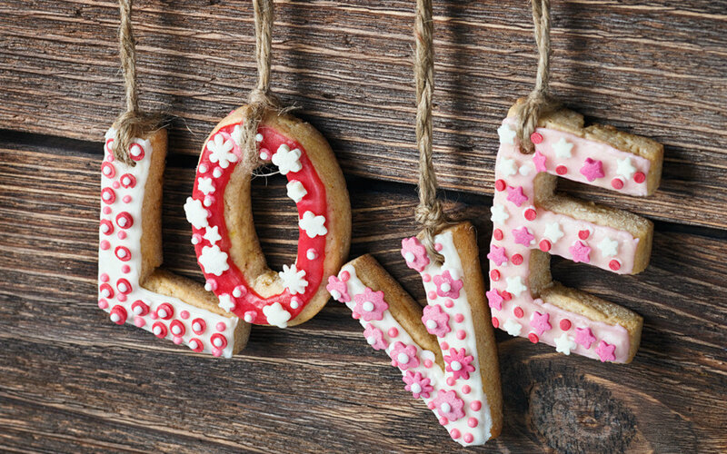 Decorative Cookies Spelling Love