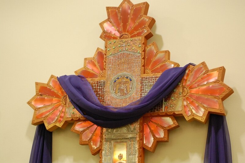 Decorative Cross with Purple Cloth