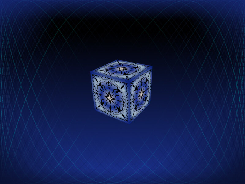 decorative cube on blue background
