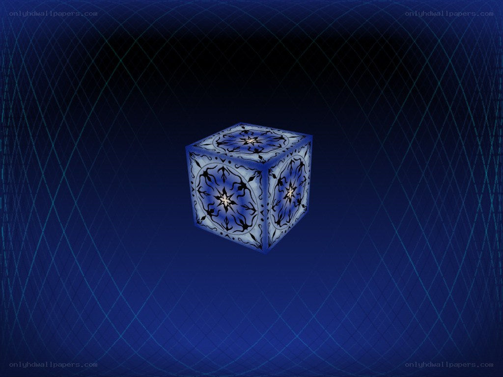 decorative cube on blue background