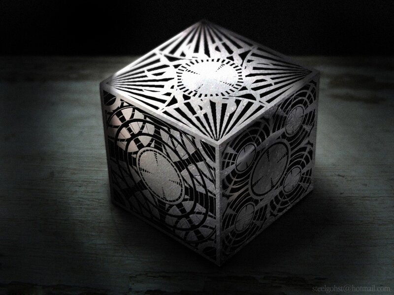 Decorative Cube with Patterns — Black, Dramatic